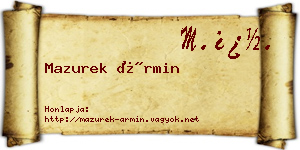 Mazurek Ármin névjegykártya